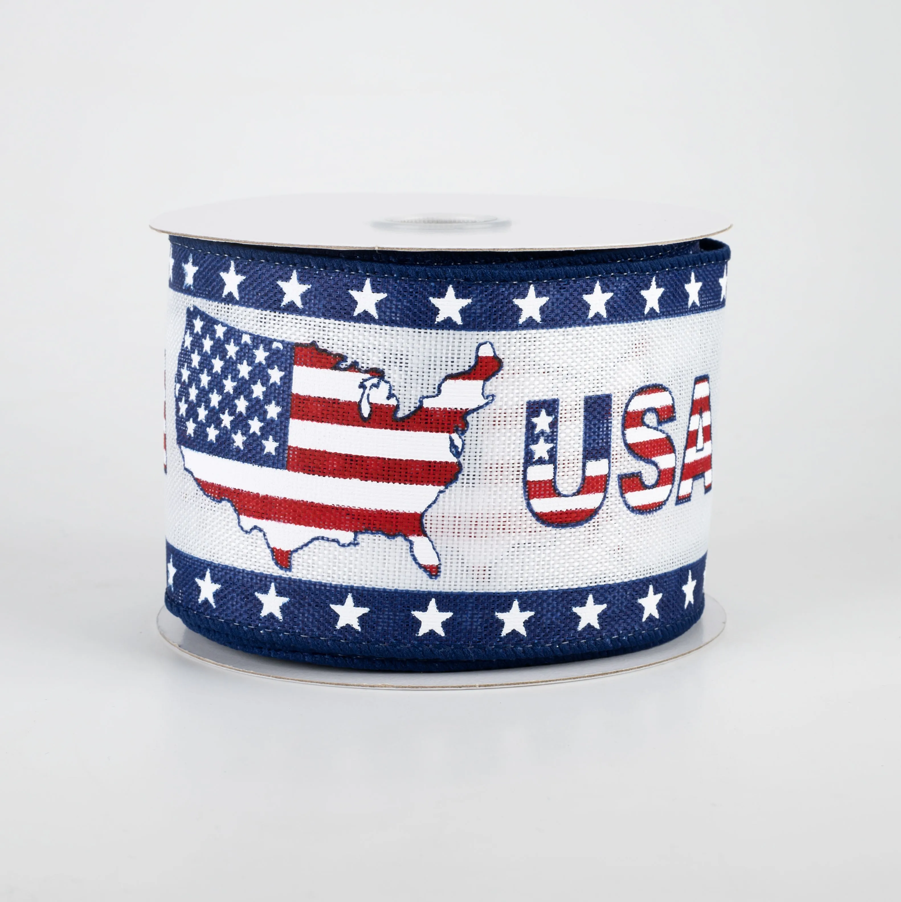 2.5" USA Outline Flag Ribbon (10 Yards)
