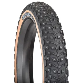 45NRTH Dillinger 5 27.5x4.5, 60tpi, Tubeless Folding Tan Sidewall (252 Concave Carbide) Studded Fat Bike Tire