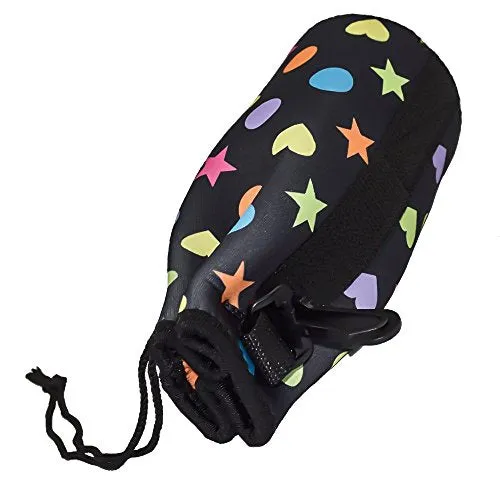Af-Wan Protable Neoprene Insulated Water Drink Bottle Cooler Carrier Cover Sleeve Tote Bag Pouch Holder Strap for Kid Children Women Men Biker Travel Cycling Climbing Sports(Black Black)