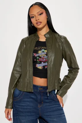 All About Me Faux Leather Jacket - Brown