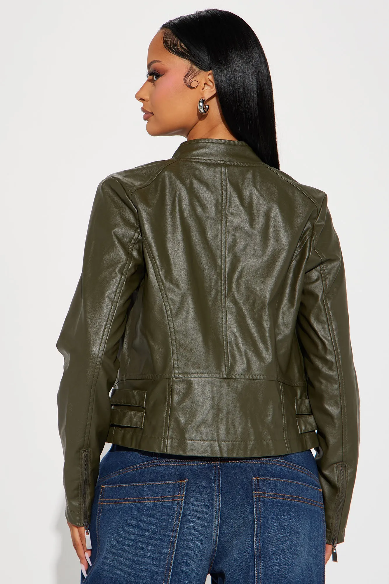 All About Me Faux Leather Jacket - Brown