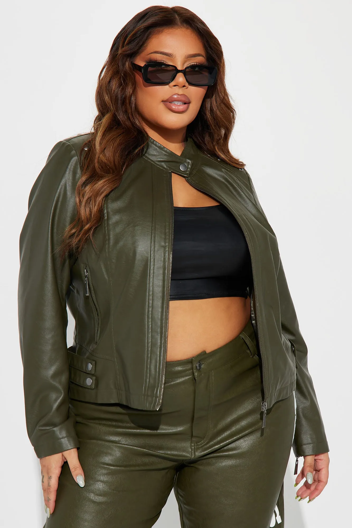 All About Me Faux Leather Jacket - Brown