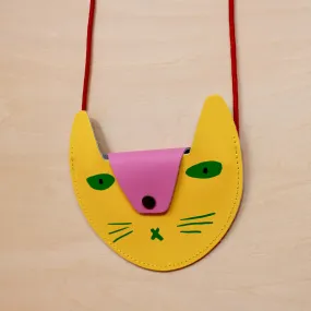 Ark Colour Design Yellow/Pink Cat Pocket Purse