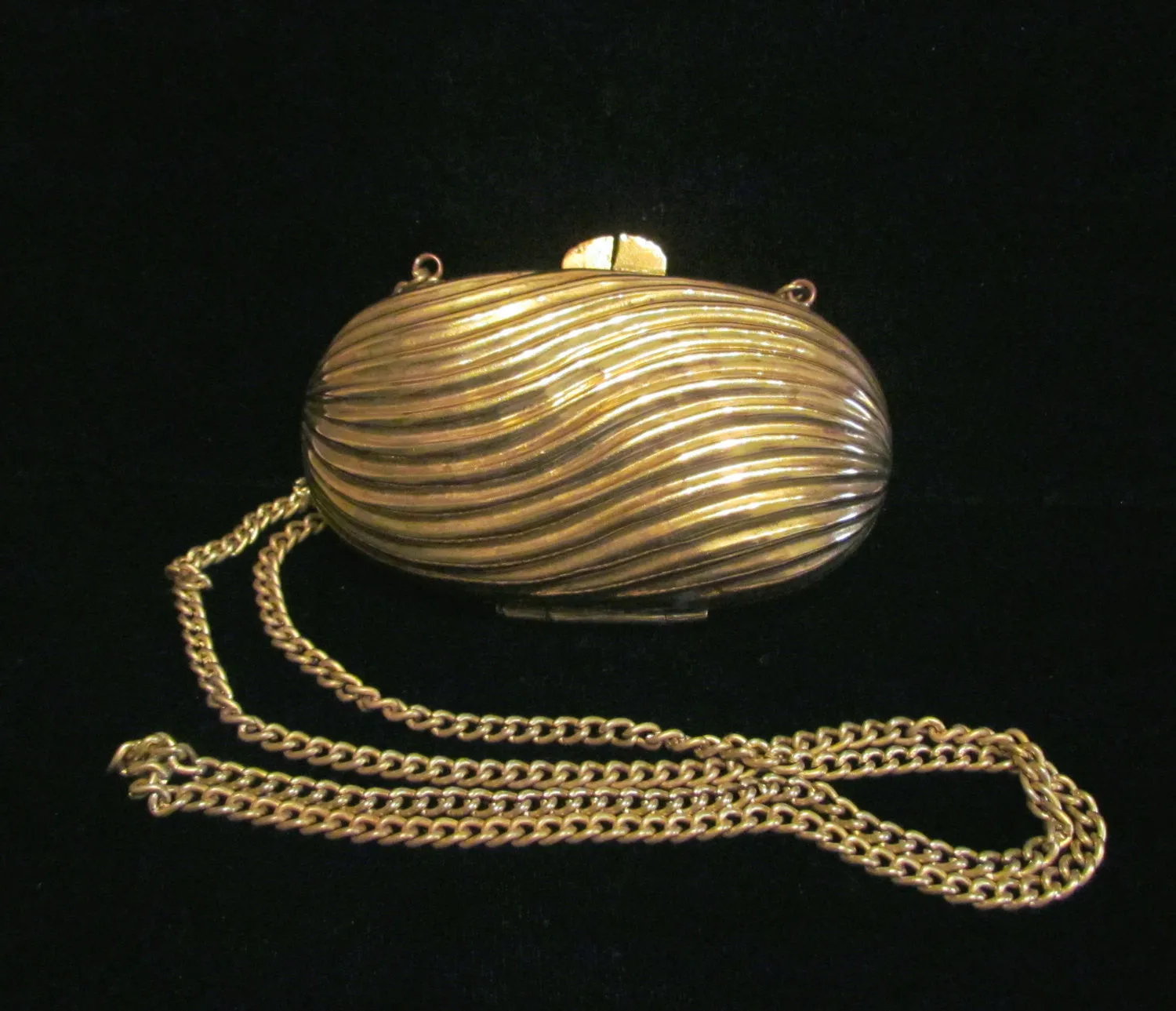 Art Deco Gold Pillow Purse Shoulder Handbag Antique Evening Bag Bridal