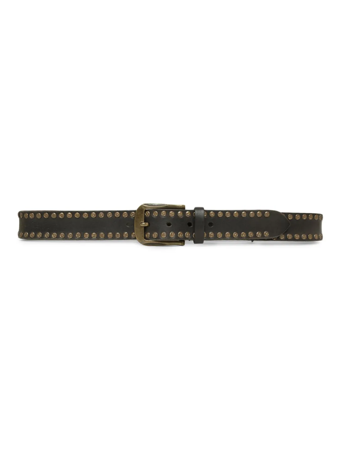 Art N Vintage Premium Black Genuine Leather Studded Men's Belt - Stylish & Durable
