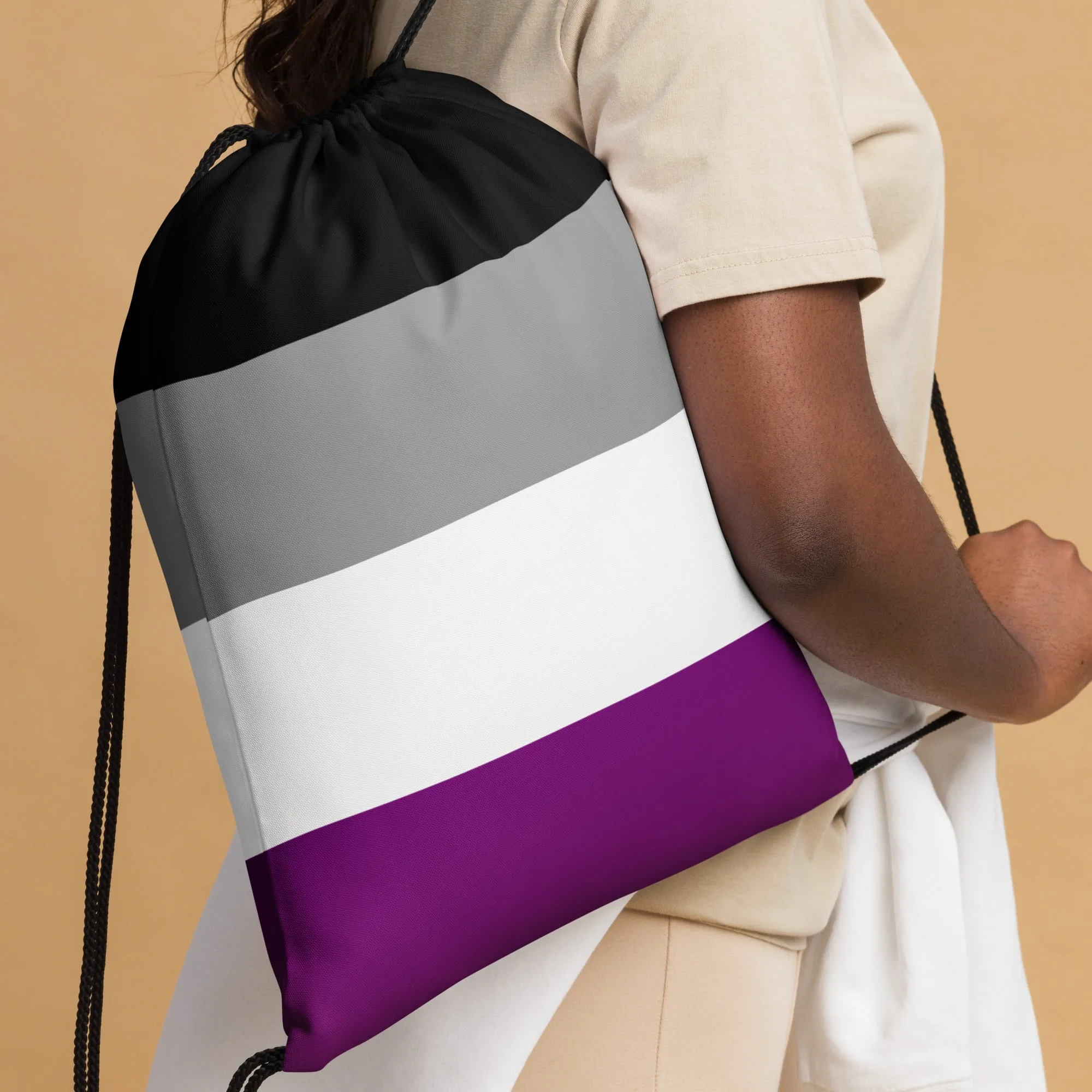 Asexual Pride Flag Drawstring Bag