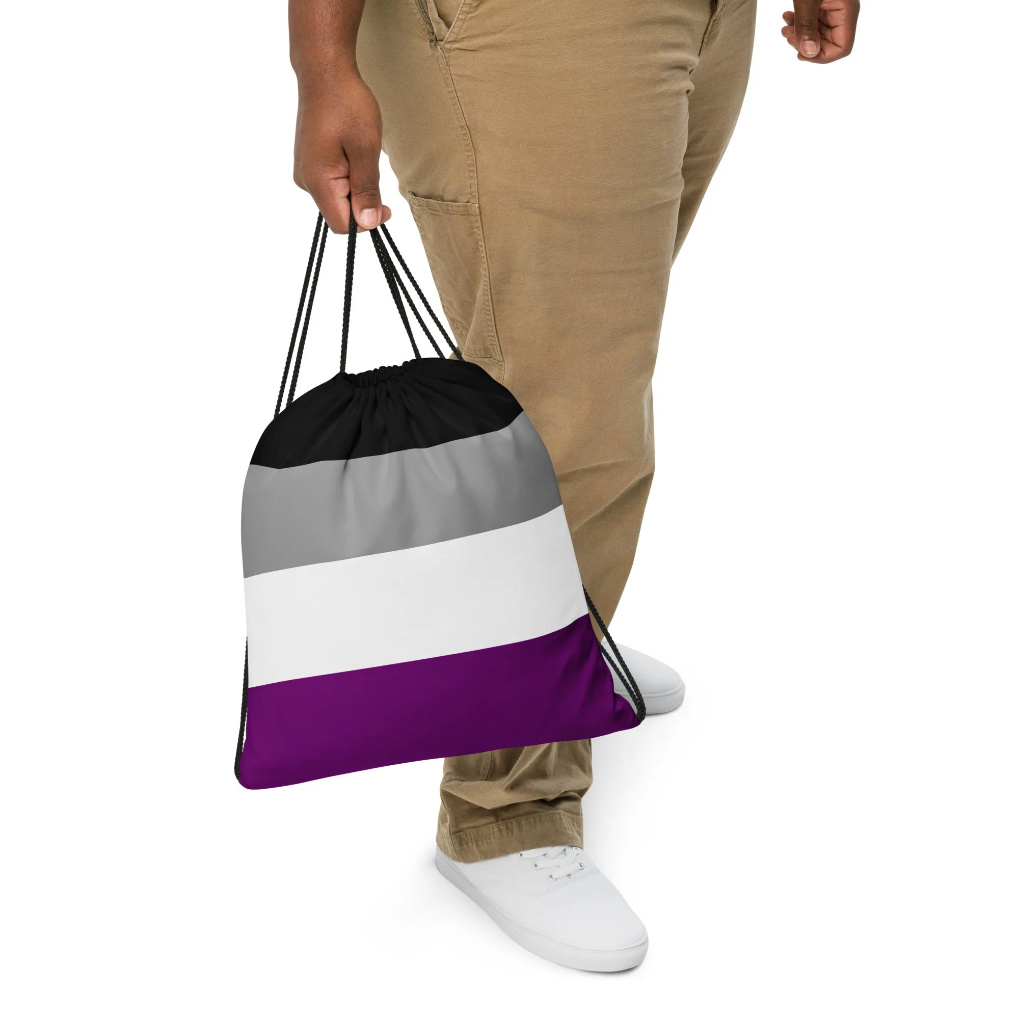 Asexual Pride Flag Drawstring Bag