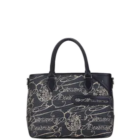 Berluti Arabesque Canvas Leather Tote Bag