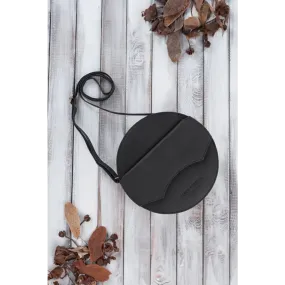 Black - natural leather bag model 191526 galanter