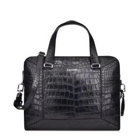 BO421AL - Cuadra black business casual alligator messenger bag for men / women