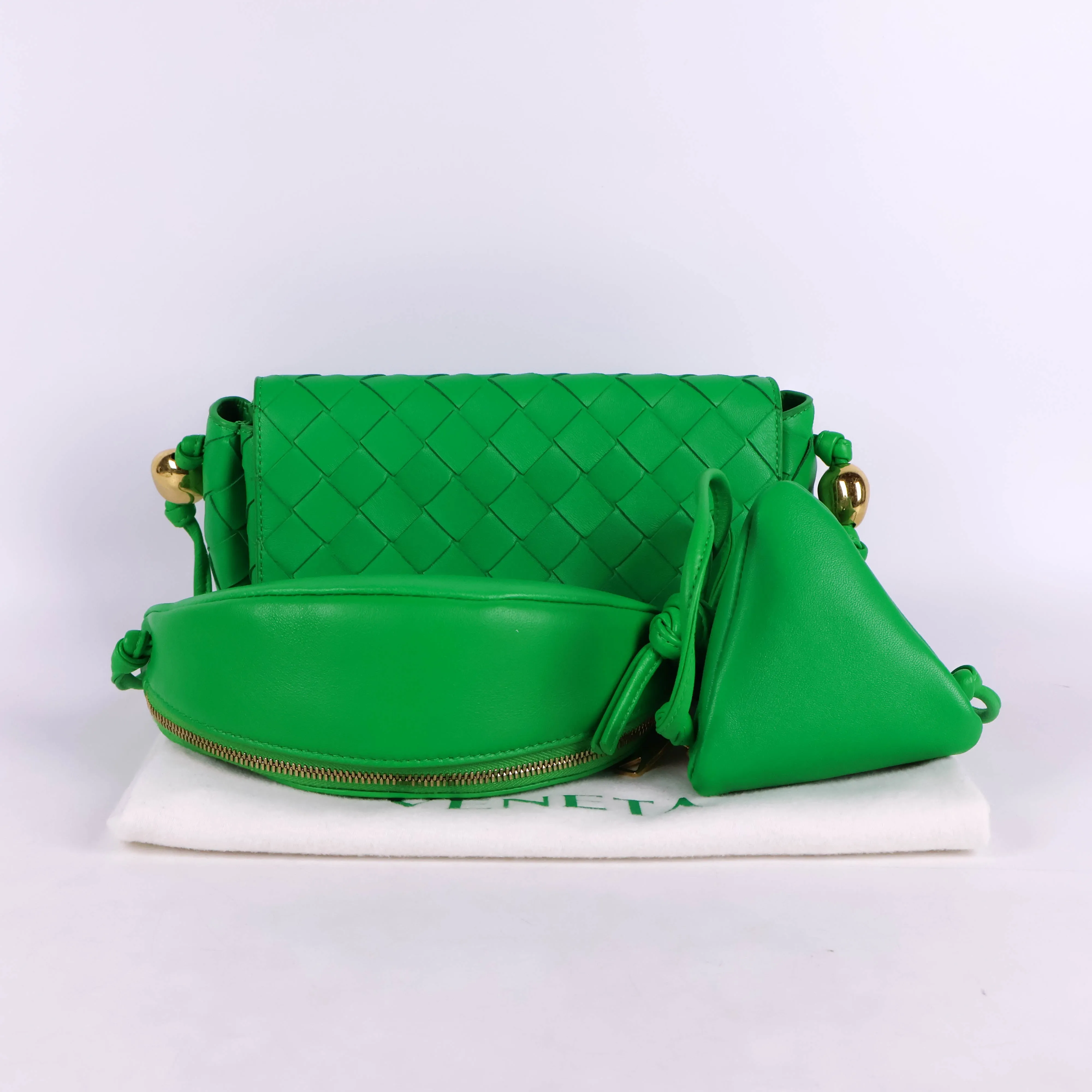 Bottega Veneta Multi Crossbody Pouch Green