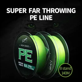 Braid WX8 Fishing Line 140M 8 Stands Multifilament PE Line 15 18 20 22 28 40 50 60 70LB Wire Carp Fishing Line Smooth
