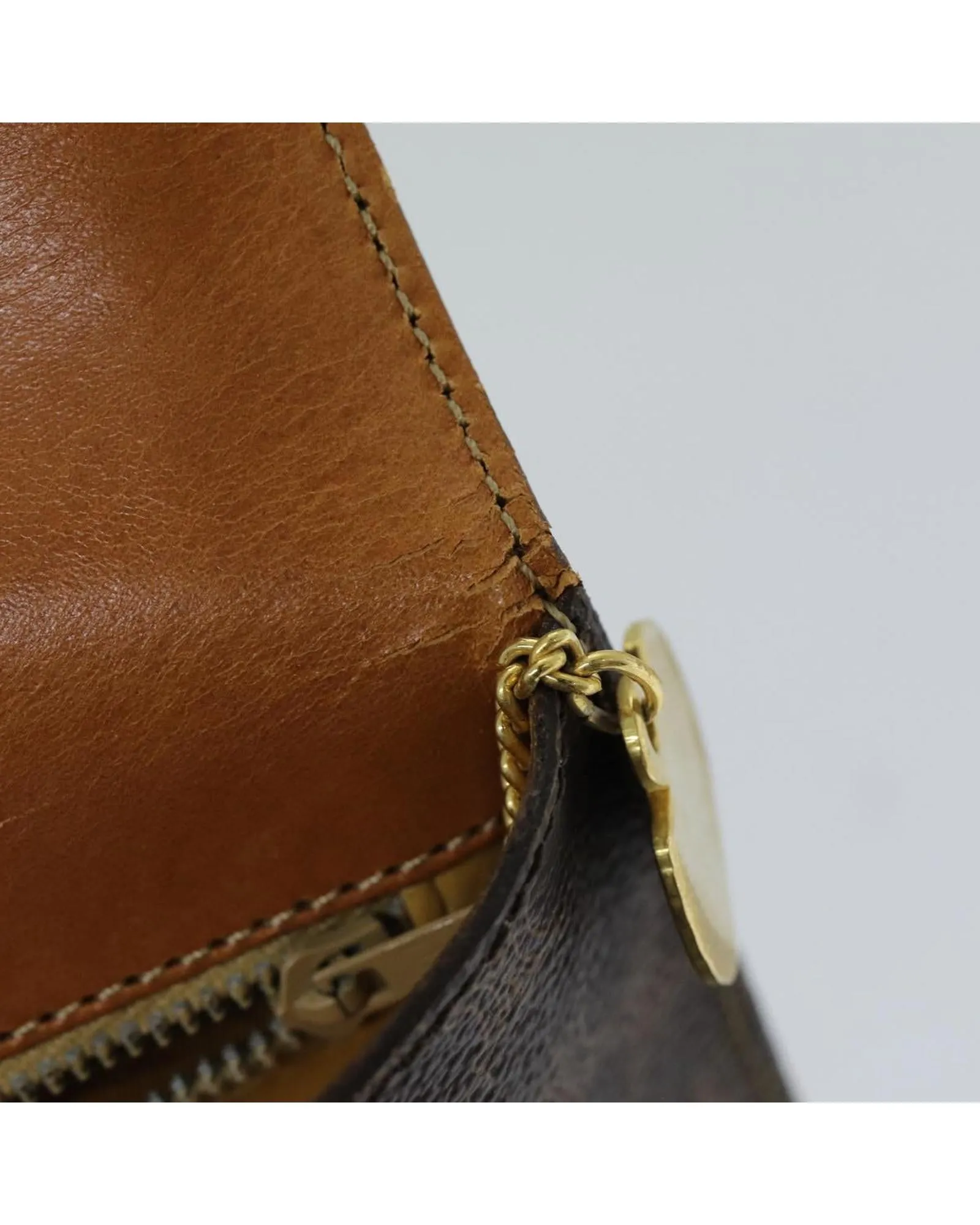 Canvas Brown Hand Bag with Handles and No Accessories - Authentic Italian Design (CD Rank) - SKU 76088