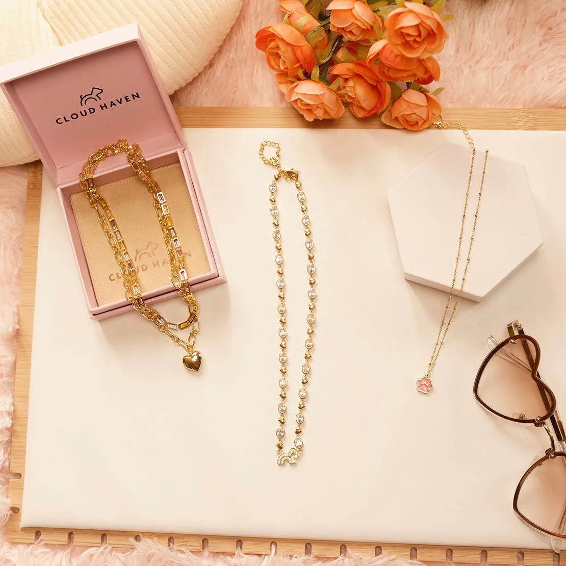 Cloud Haven Crystal Logo Necklace