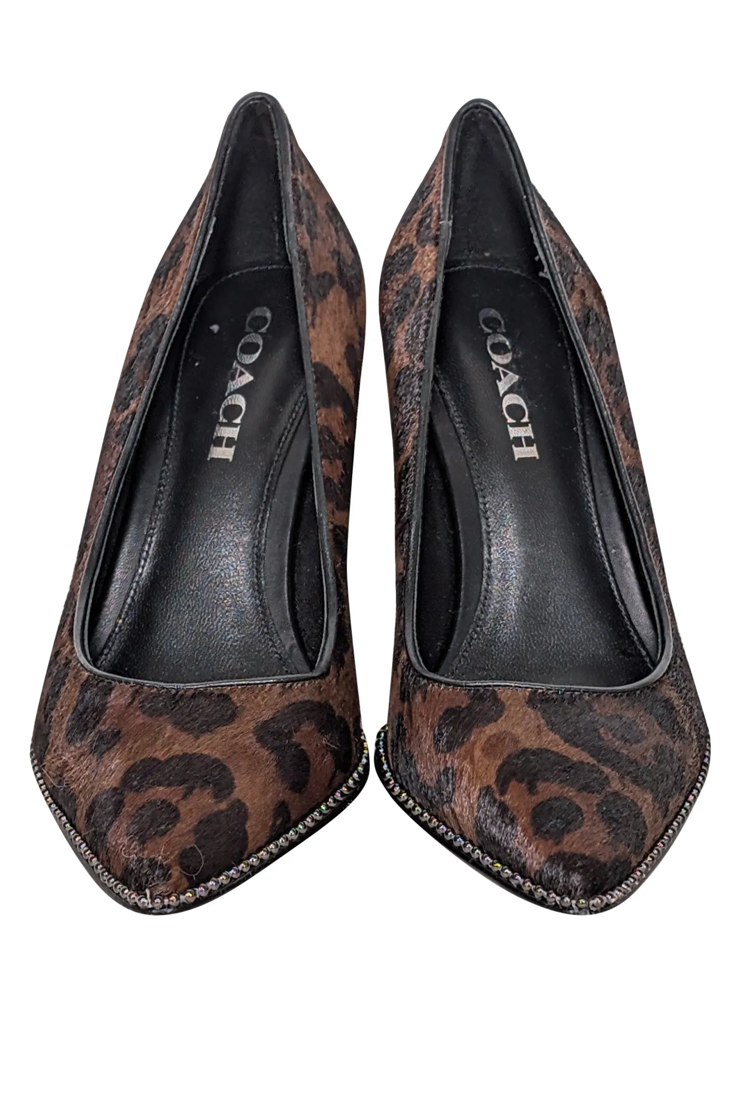 Coach - Brown & Black Leopard Print Calf Hair Pumps Sz 7.5