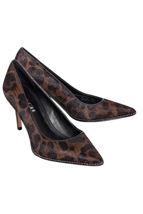Coach - Brown & Black Leopard Print Calf Hair Pumps Sz 7.5