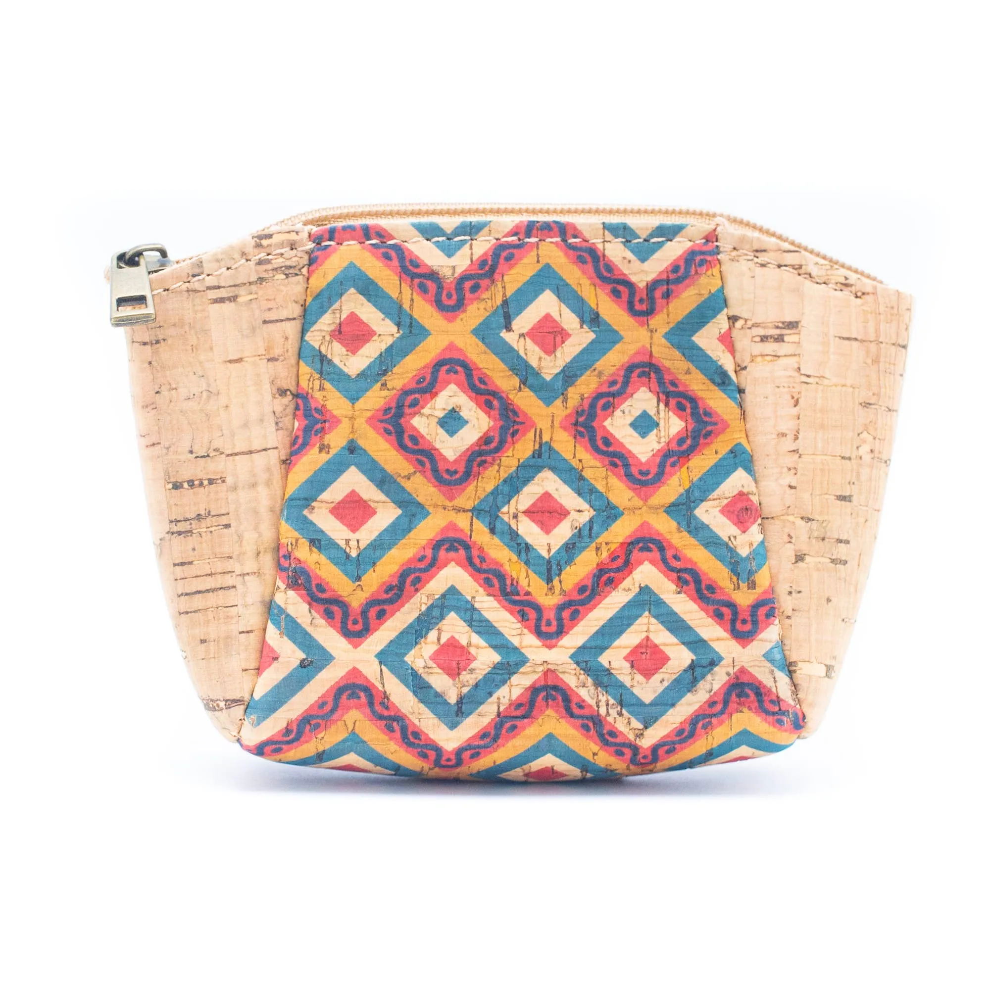 Cork coin purse cube pattern wallet BAGF-003 (10units)