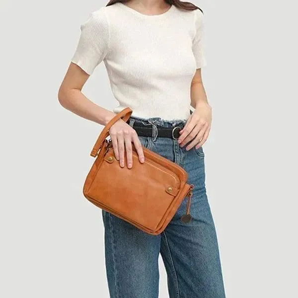 Crossbody Leather Shoulder Bags And Clutches with Three-Layer
