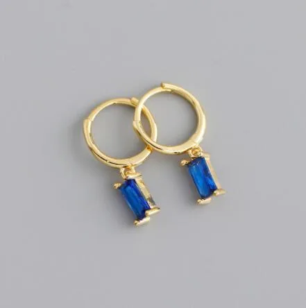 Cubic Zirconia Small Pendant Hoop Earrings For Women