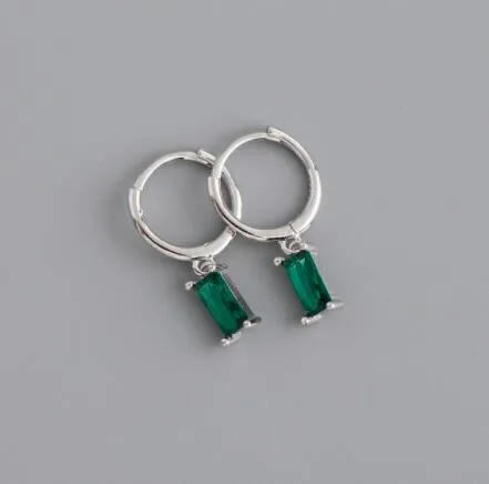 Cubic Zirconia Small Pendant Hoop Earrings For Women