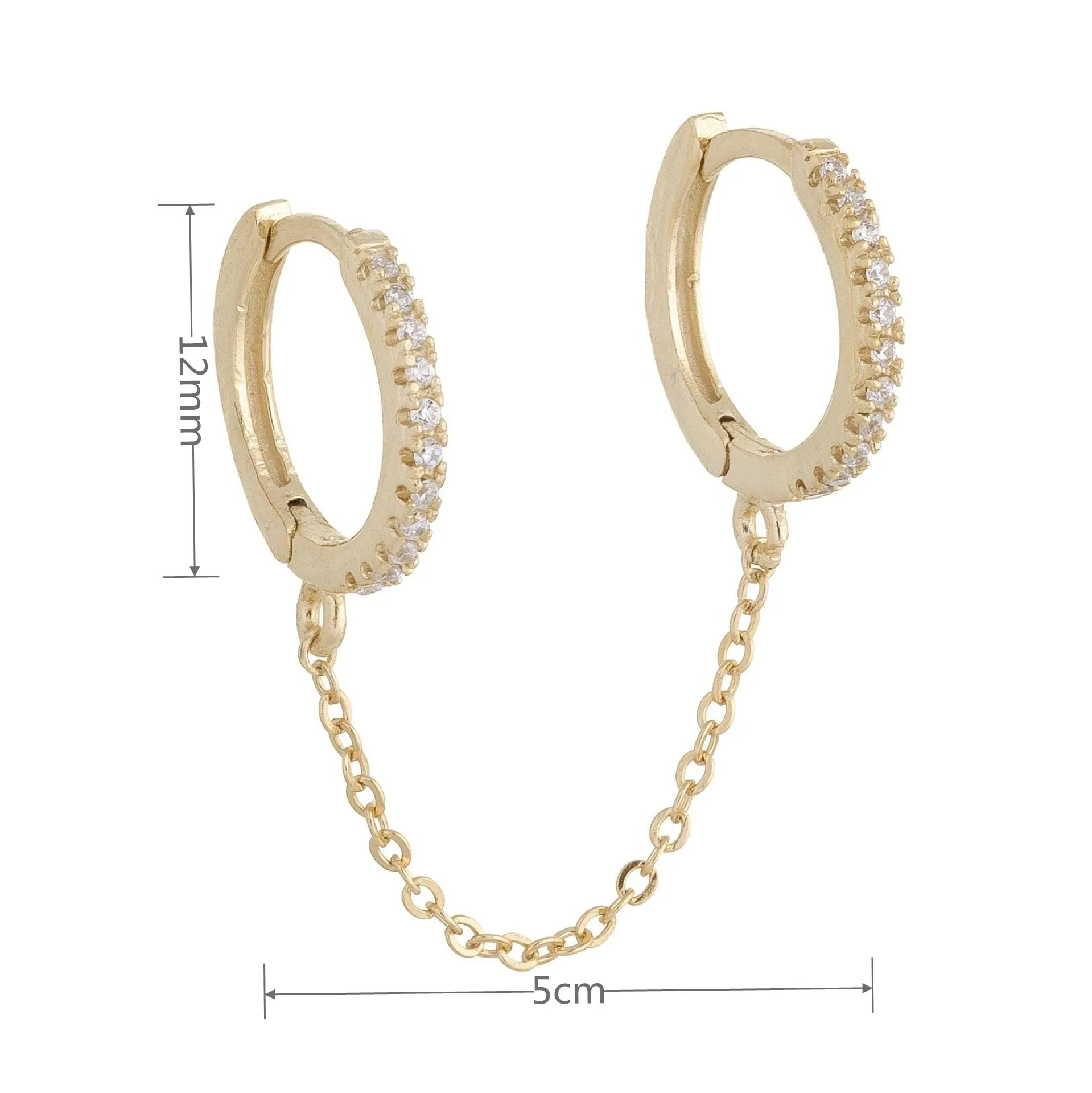 Cubic Zirconia Small Pendant Hoop Earrings For Women