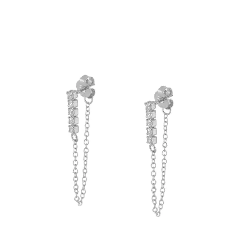 Cubic Zirconia Small Pendant Hoop Earrings For Women