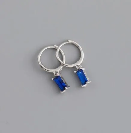 Cubic Zirconia Small Pendant Hoop Earrings For Women
