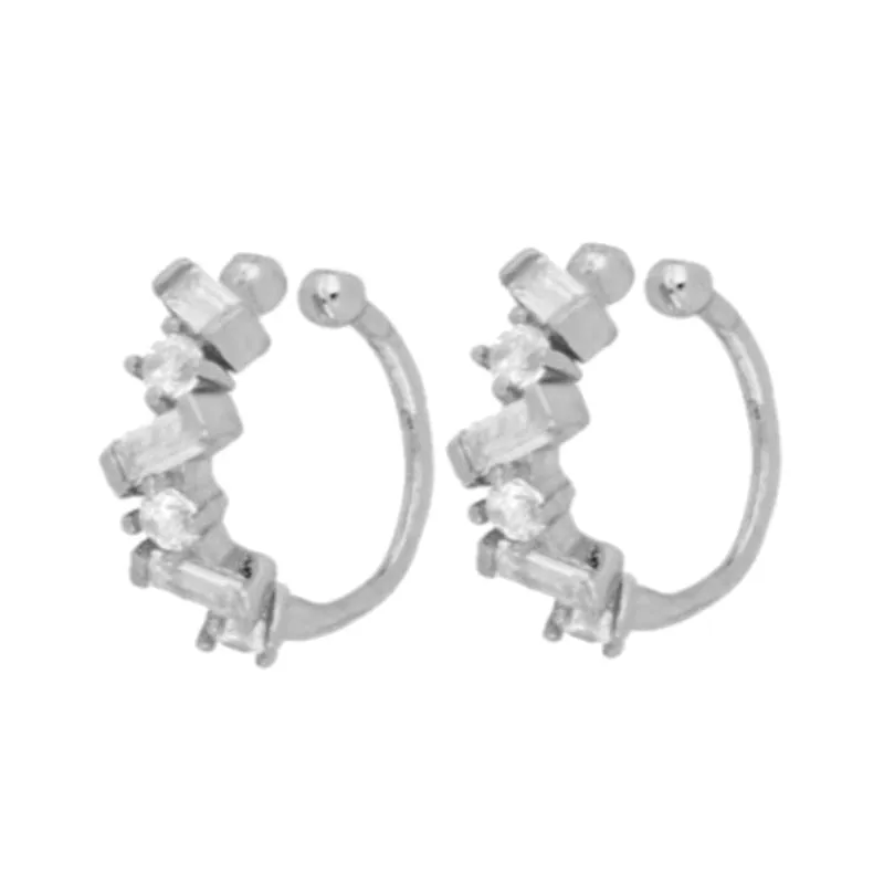 Cubic Zirconia Small Pendant Hoop Earrings For Women