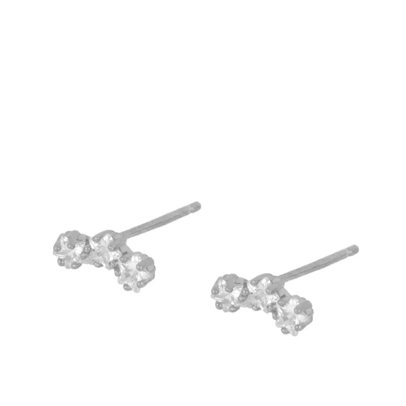Cubic Zirconia Small Pendant Hoop Earrings For Women
