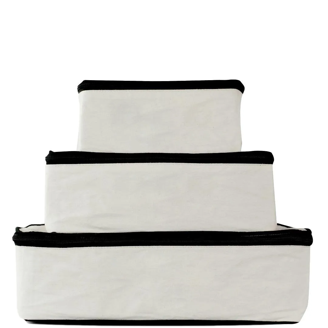 CUSTOM Natural Cotton Packing Cubes, Set of 3