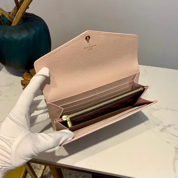 Damier Ebene Canvas Studded Sarah Flap Large Wallet N60249 2019 Collection