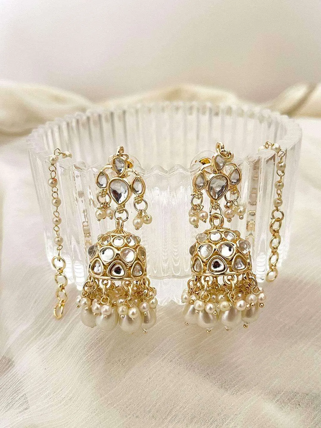 Designer Kundan Studded Jhumka