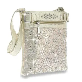 Diamond Pattern Crystal Studded Purse