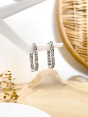 Diamond Studded Hoop Earrings