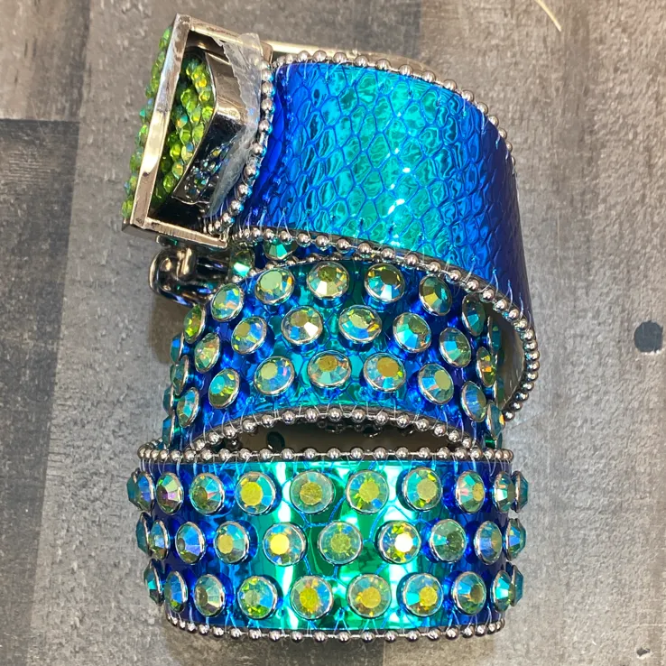 Dna Premium Wear- studded belt (green/blue)