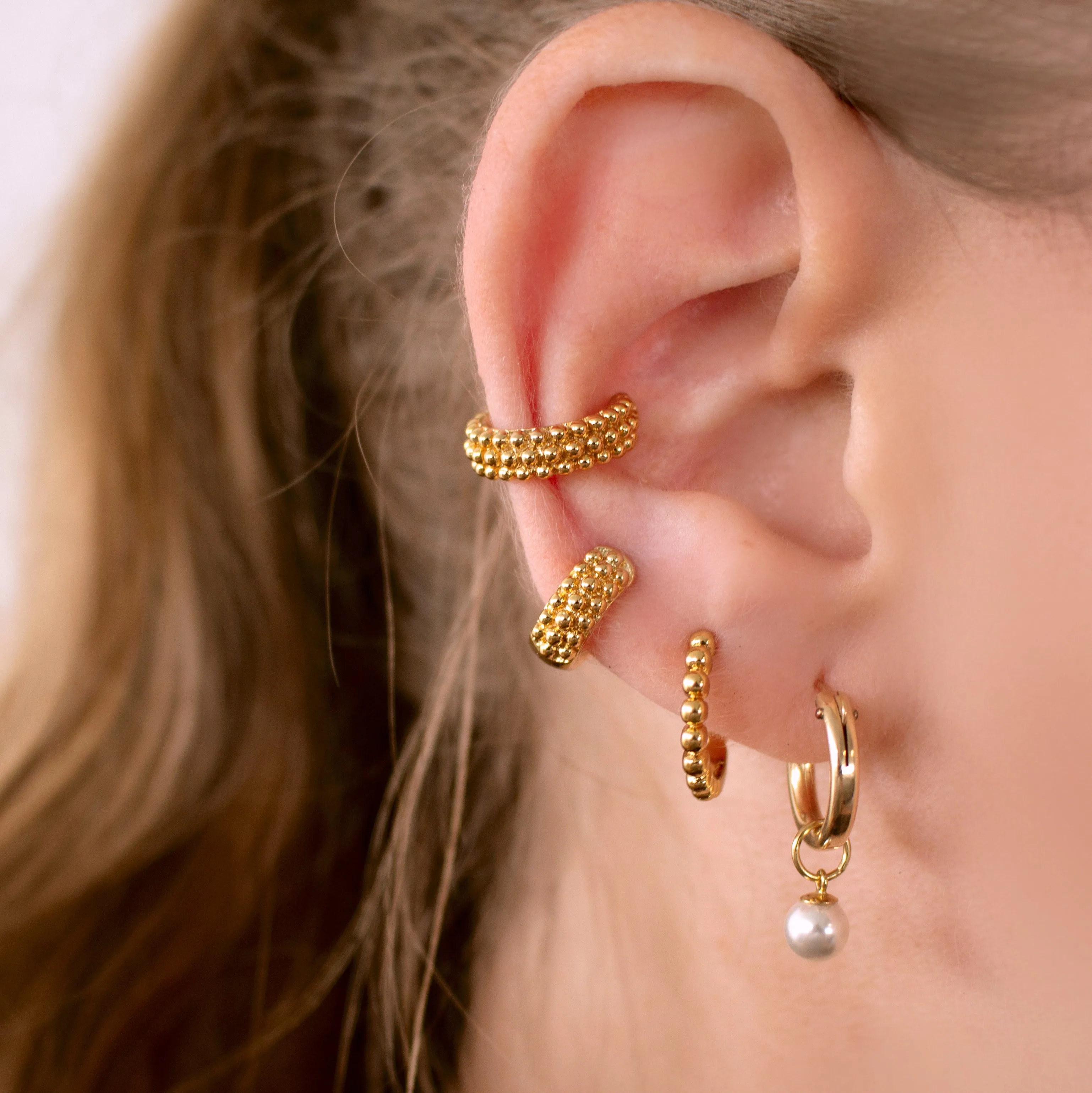 Encrusted Ball Studded Ear Cuff