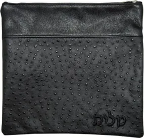 Exotic Ostrich Leather Tallis &amp; Tefillin Bag 610F-BK