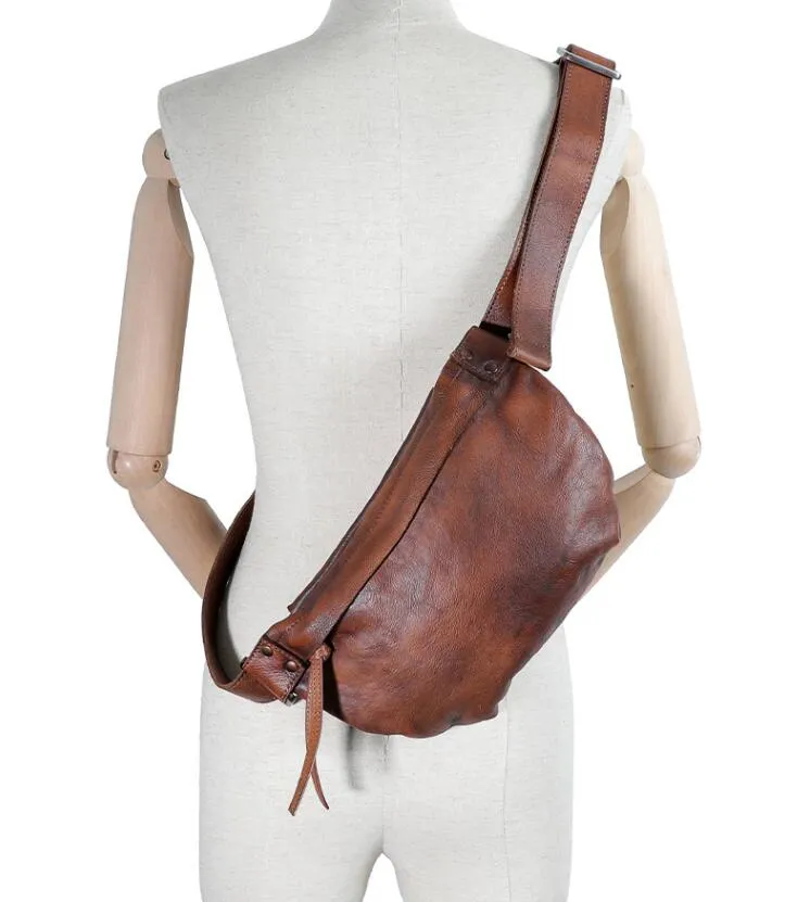 Fashion Women's Crossbody Chest Bag Leather Sling Pack Bag For Women