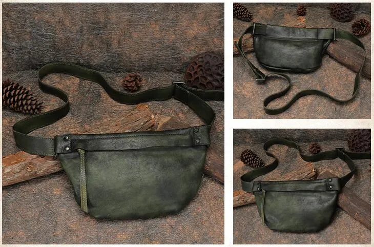 Fashion Women's Crossbody Chest Bag Leather Sling Pack Bag For Women
