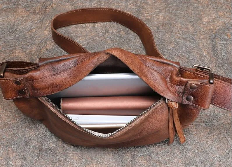 Fashion Women's Crossbody Chest Bag Leather Sling Pack Bag For Women