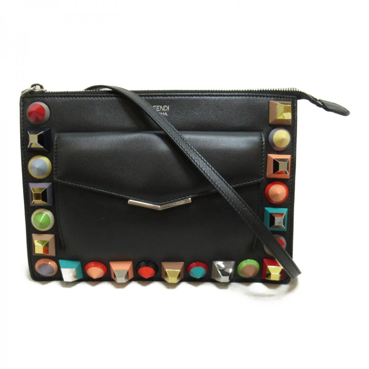 Fendi Studded Leather Crossbody Bag - '10s