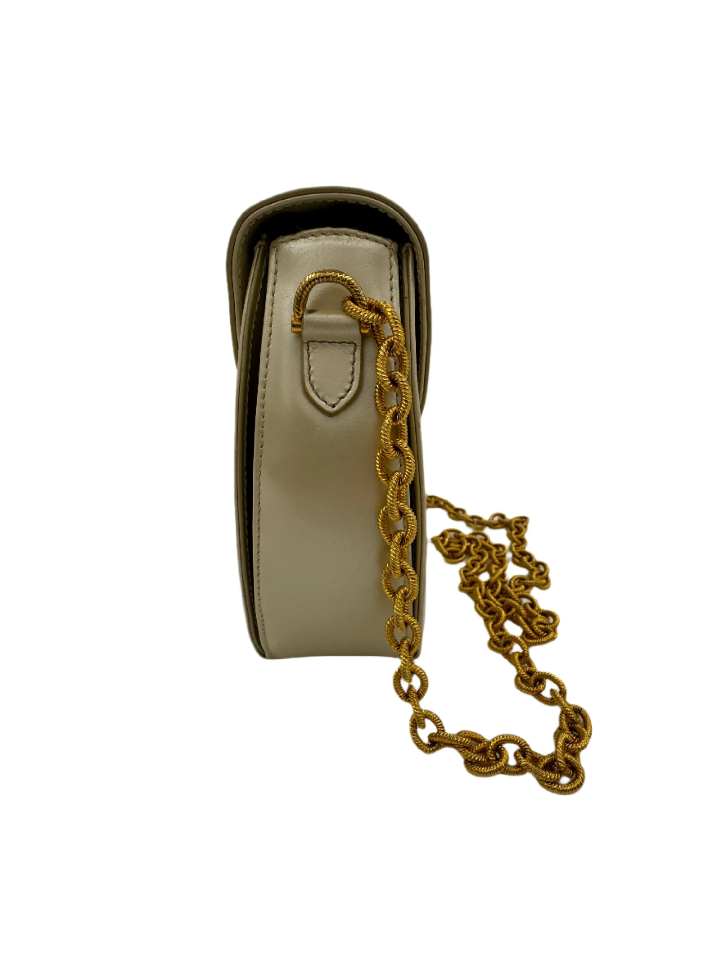 Ferragamo, Cream Leather Purse 1980s