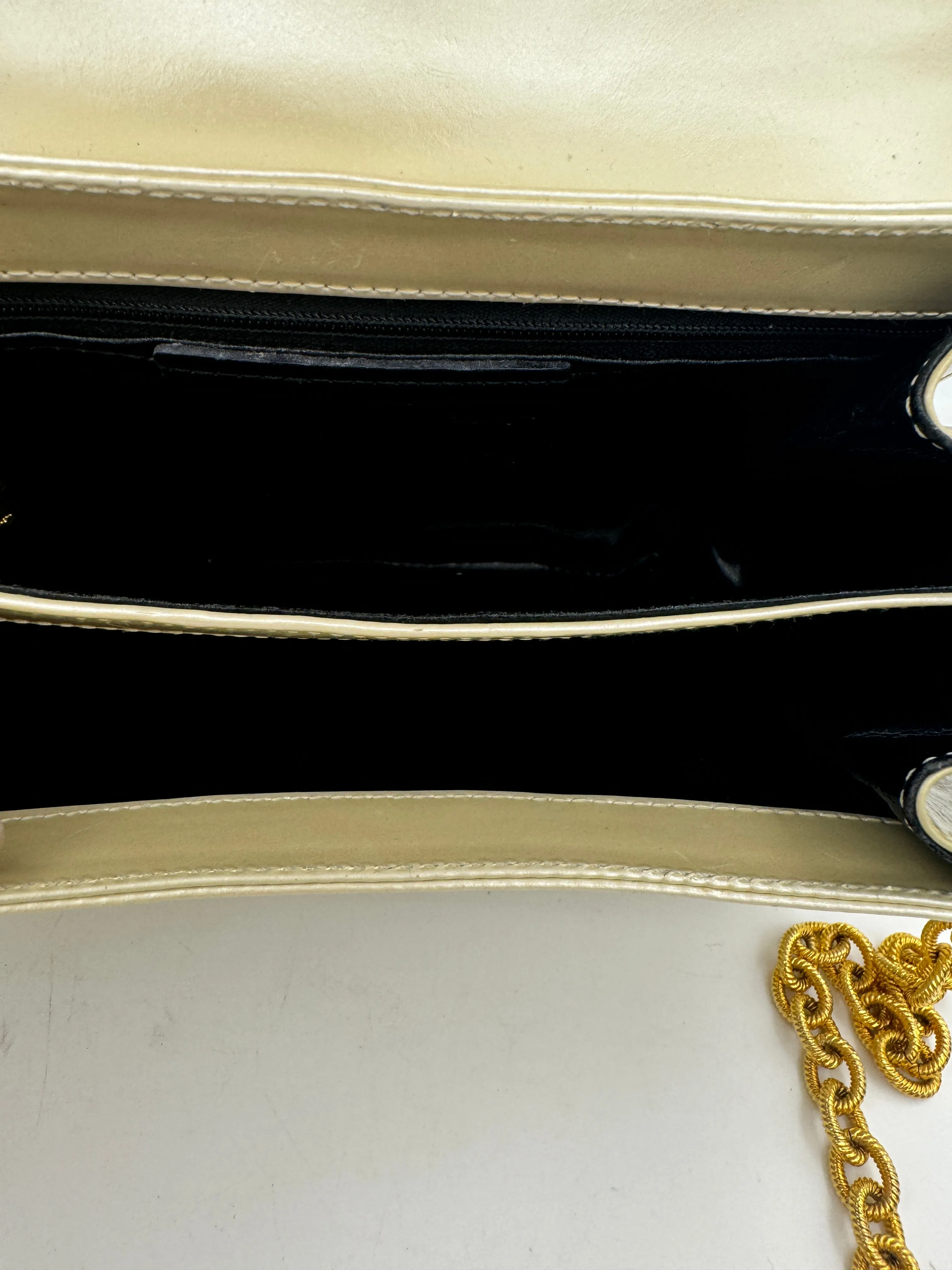 Ferragamo, Cream Leather Purse 1980s