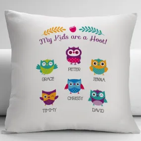 Flash Sale - My Kids Are A Hoot Personalized Pillow Cushion Cover