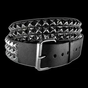 Funk Plus - 3 Row 1/2" Silver Pyramid Stud Belt