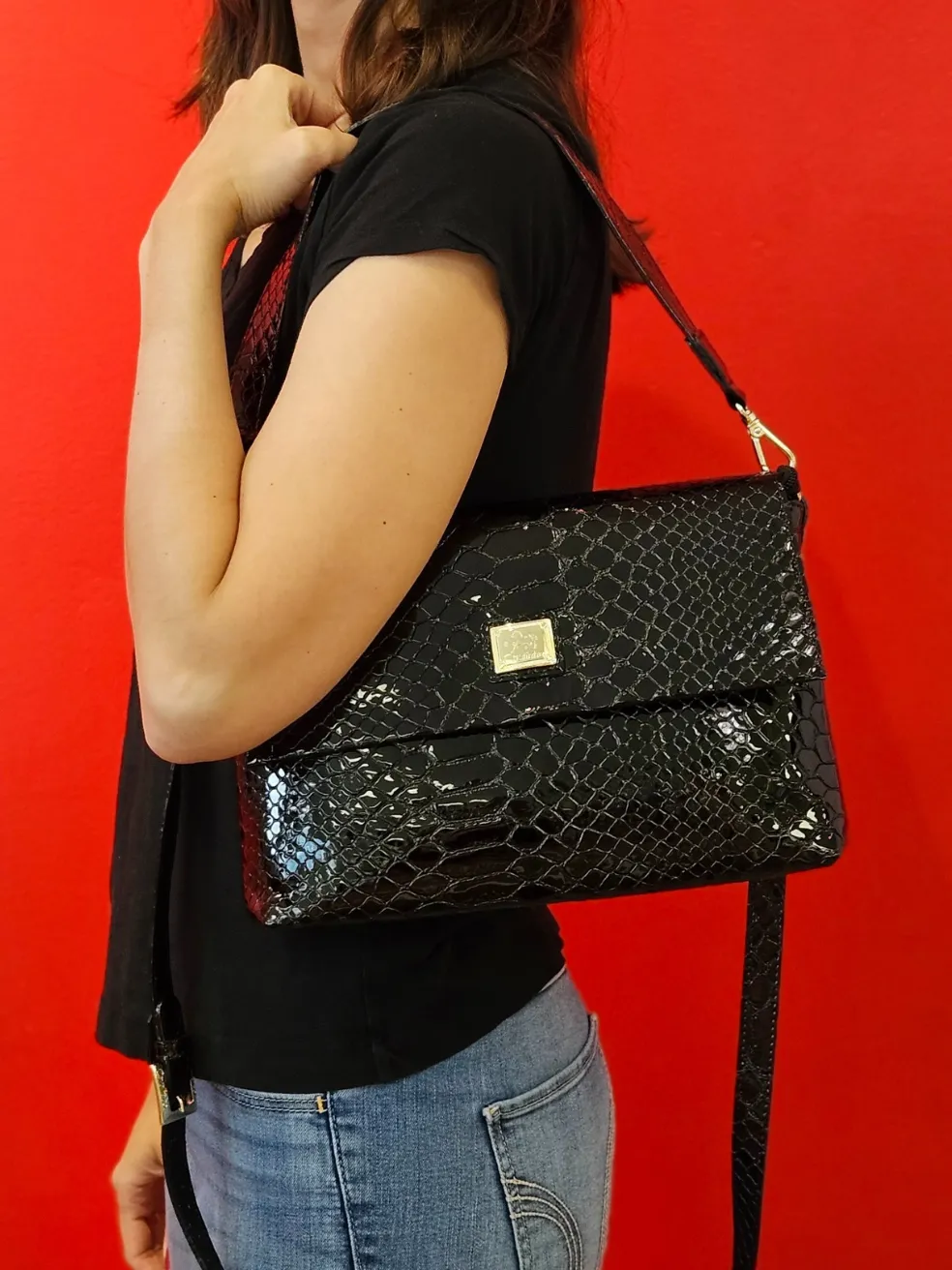 Gallop 3 in 1: Patent Leather Clutch, Handbag or Crossbody Bag