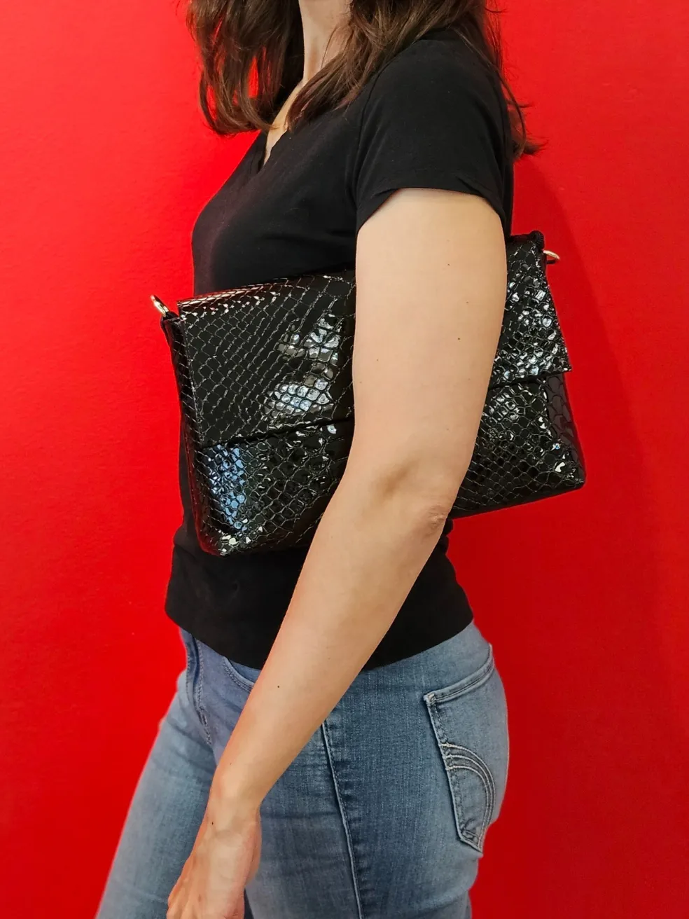 Gallop 3 in 1: Patent Leather Clutch, Handbag or Crossbody Bag