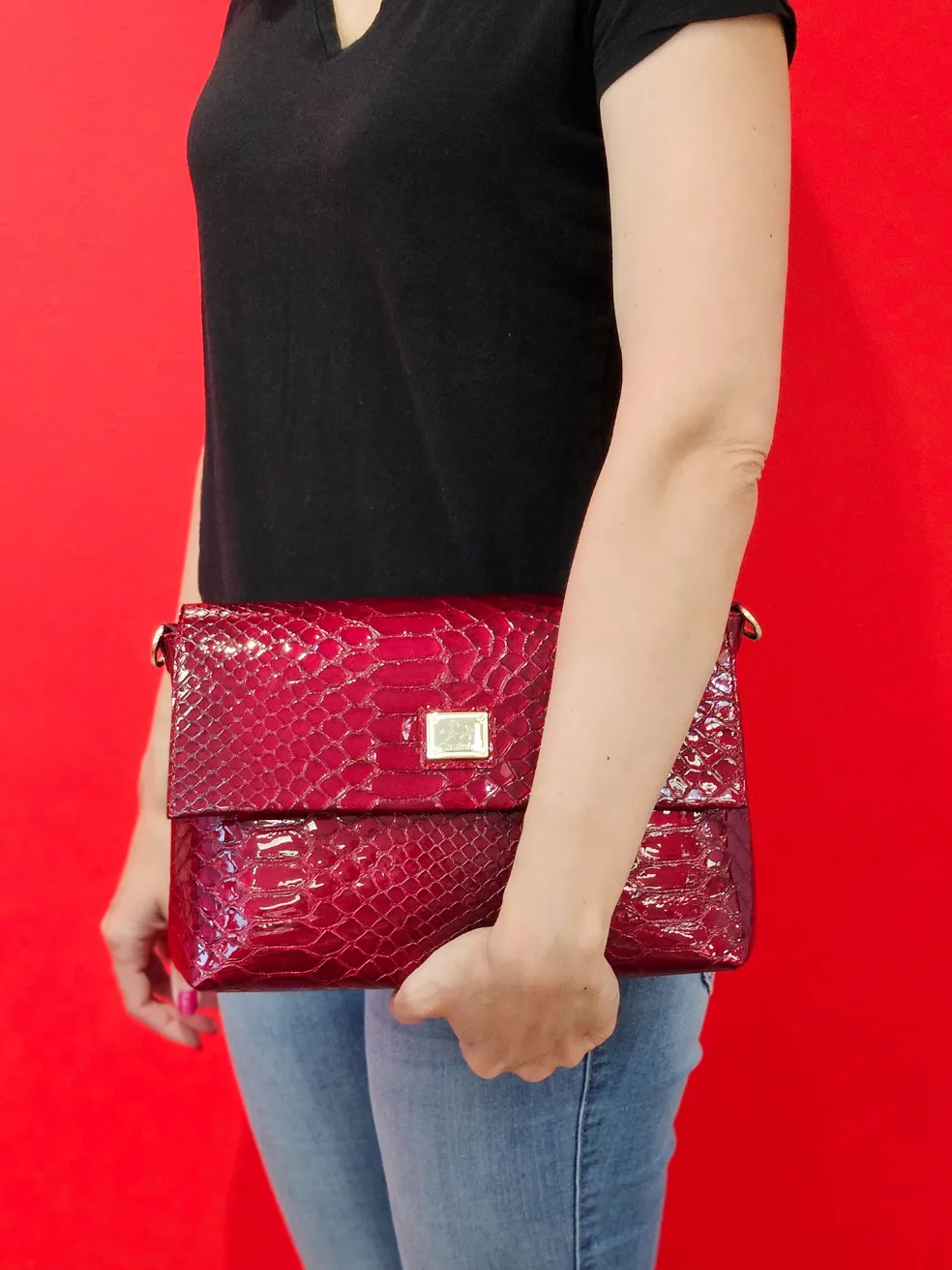 Gallop 3 in 1: Patent Leather Clutch, Handbag or Crossbody Bag