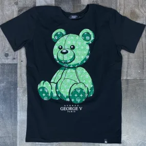 George V- studded teddy ss tee (black/green)