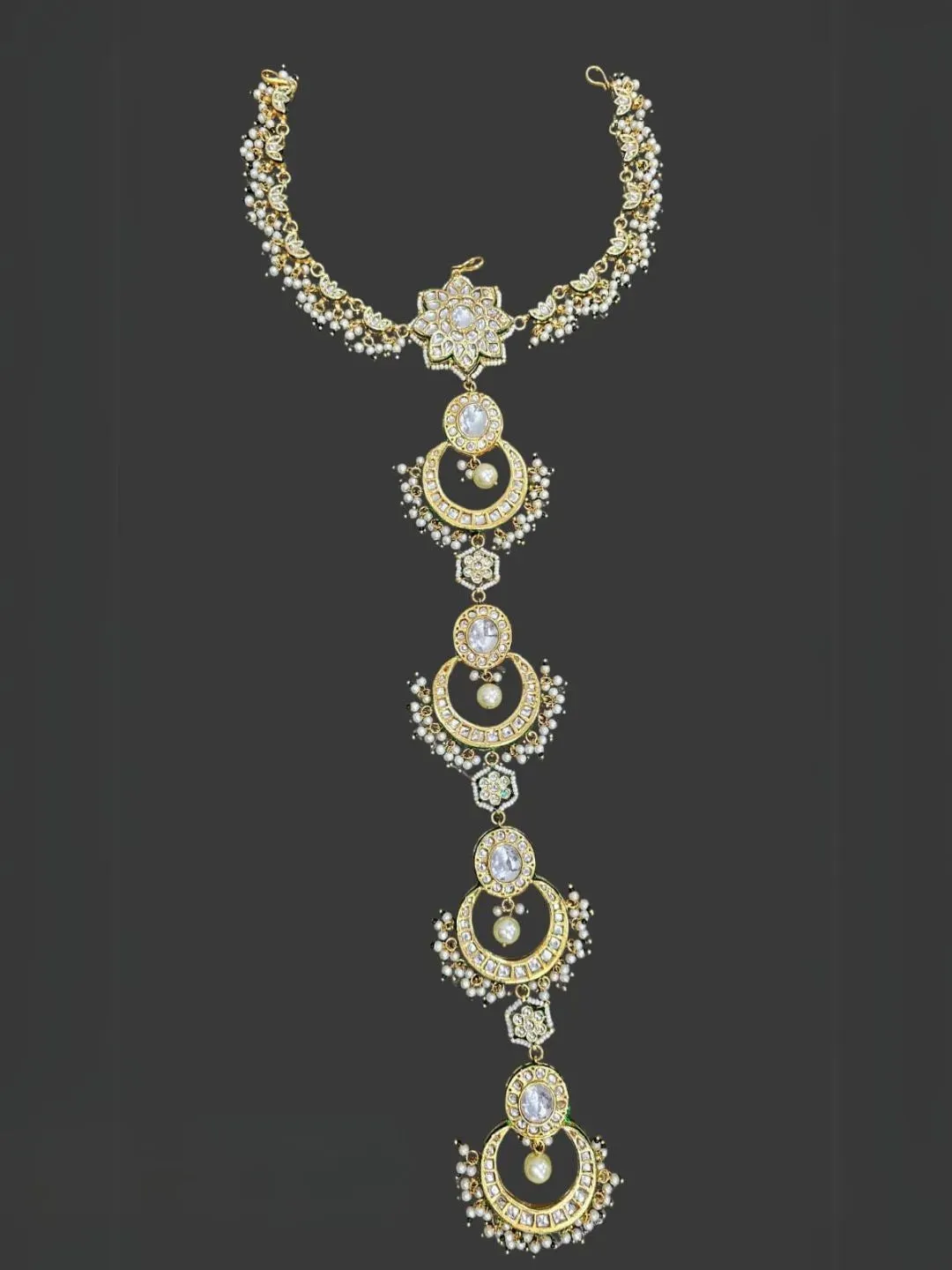 Gold Plated Kundan Studded Ethnic Braid Choti